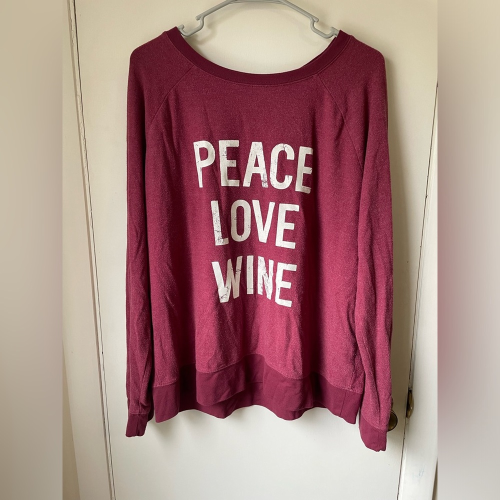 Peace love wine sweatshirt